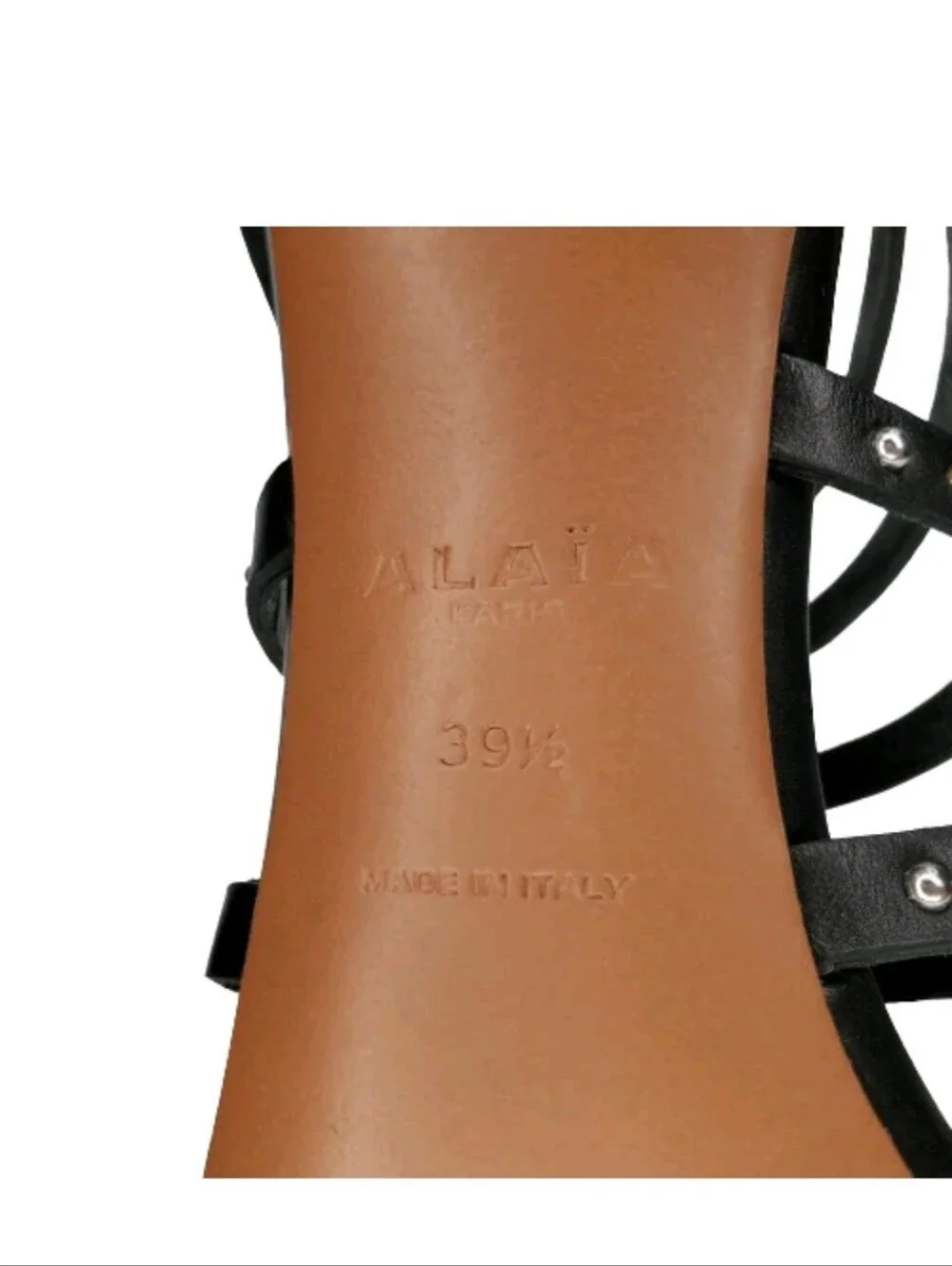 ALAÏA Studded Caged Leather T-Strap Gladiator Pumps